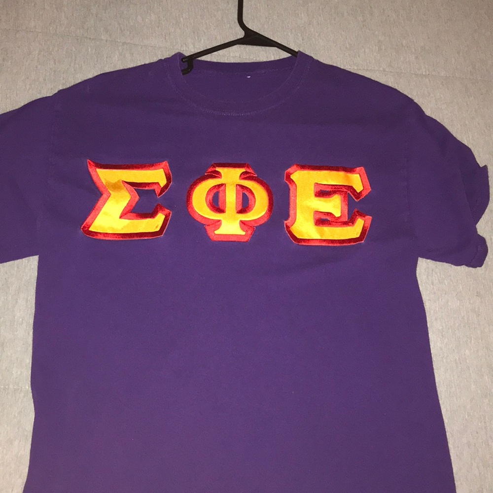 SigEp Embroidered Letter T-Shirt - Purple